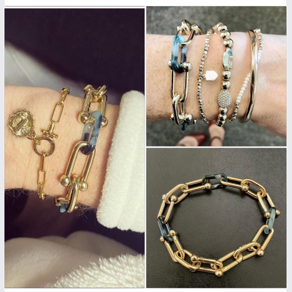 Stella & Dot Spruce Tortoise Chainlink Bracelet - Picture 1 of 1